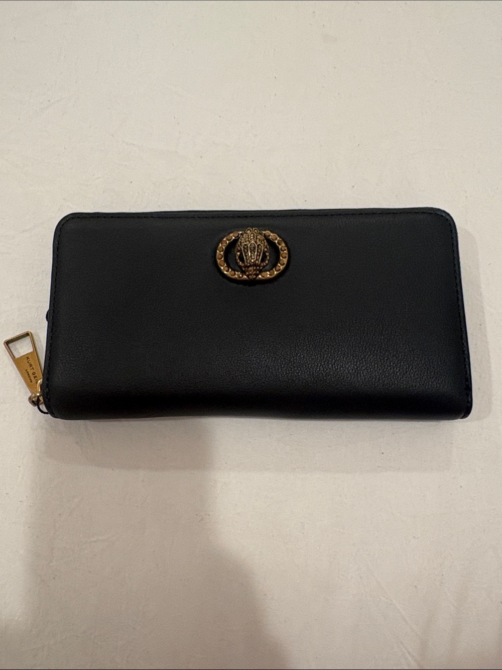 Kurt Geiger Black Wallet with Gold Hardware